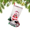 Christmas Decorations Santa Stocking Fireplace Hangings Stockings Cartoon Snowman Elk Bear 3D Gift Holding Bag Cute Handmade