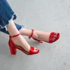 Dress Shoes Luxury Summer Sandals Ladies Fashion Elegant Gold Silver Red Heels Wedding Party For Women Ankle Straps