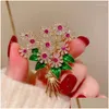 Broches broches belles élégant bouquet en émail descendance du design de luxe zircon lotus lily fleur pour femmes accessoires