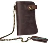 Men Leather Chain Wallet Card Holder Billfold Checkbook Trucker Biker Clutch1407919