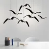 Simple Bird Lamp Modern Led Pendant Lights Home Decor Lampen Seagull Trap Kroonluchters Restaurant Lichten Hall Bird Flock Lampen