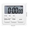 Temporizador de cocina portátil Reloj de alarma Digital Cooking Temperador Cuadro de recuento de recuento de personas con pantalla LCD grande Alarma fuerte para el hogar