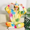 Animal Unicorn Onesies Erwachsene Teenager Frauen Pyjama Lustige Flanell warme weiche Gesamt -Onepiece -Nachtwäsche -Overall warme Nachtwäsche