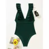 Jednoczęściowy strój kąpielowy Kobiety Ruffle Szybkość kąpielowa push up Monokini Bodysuit Swimsuit żeński kombinezon kąpielowy letni plaża noszenie xxl 240411