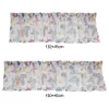 Butterfly Printed Curtain Valance for Light Blocking Kitchen Bedroom Window