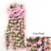 Dekorative Blumen Hochzeit Home Dekoration künstliche falsche Efeus Vine Hanging Girlandpflanzen violette Flores Artificiales Gartendekor Outdoor