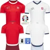 24 25 Football Swiss Coupe d'Europe manuei Akanji 2024 T-shirt Swiss Football Jersey Football Shirt Away Team Uniforme Men's