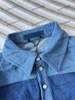 giacca da design da designer xinxinbuy da uomo lettera jacquard pannelli tessuto denim in tessuto a maniche lunghe donne kaki blu nera khaki s-2xl