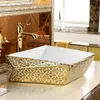Europeisk plätering av badrum tvättplatser keramiska diamant badrum sjunker retro konst tvättbassäng modern hem balkong tvätt handfat