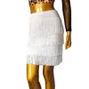 Spódnice latynoskie mini spódnica seksowna kobiety czterowarstwowe frędzle high talia elegancka ropa de mujer