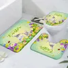 Pasen Bunny Bath Mat Eieren Tulp Meadow Barn Funny Bunny Home Flanel Niet-slip vloer Mat Toiletzitje Badkamer Tapijten en mat set