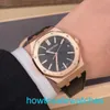 Zegarek Male AP nadgarstek Royal Oak Series 15510OR.OO.D002CR.02 Rose Gold Black Face Mens Mash