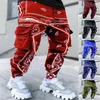 Pantalon masculin cargo réfléchissant réfléchi à la mode hip hop lâche porte de grosse combine de poche couleur 4 saisons pantalon