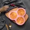 エアフライヤー卵型丸い形状卵型3空洞ノンスティックシリコンエアフライヤーエッグパン卵汽船調理型揚げ卵ツール