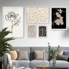 Pianta Flower Botanical Line Botanical Tela Stampare poster decorativo Abstract Minimalist Room Wall Art Nordic Painting Nera Black White Picture