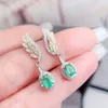 Dange oorbellen Natural Real Green Emerald Drop Earring Luxe stijl 0.5CT 2PCS Gemstone 925 Sterling Silver Fine Jewelry L243184