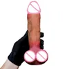 23 cm realistyczne dildo miękkie silikon długie wielkie duże fałszywe penis ssanie gniazda g-punkt zakrzywiony wałek dla kobiet lesbijski anal seksowne zabawki