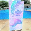 Canlı Denizkızı Baskı Dikdörtgen Yaz Plajı Havlu Yetişkin Deniz Organizması Hızlı Kurutma Kum Ücretsiz Yüzme Güneş Koruyucu Banyo Havlusu