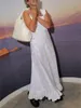 カジュアルドレスヒトリフィッシュシェルプリント女性スリングドレス甘いフリュッフルノースリーブAラインバックレスの女性夏2024年ミディローブ