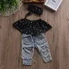 Pantalon nouveau mode enfant en bas âge de bébé fille Blouse Blouse Top Top Tal Casual Denim Pantal