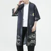 M-5XL Plus Size Men Japanese Kimono Cardigan Men Samurai Costume Clothing Kimono Jacket Mens Kimono Shirt Yukata Haori XXXXXL