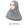 Abbigliamento etnico hijab musulmano tocco di colore solido diamante su amira a scialle a filo a corto di sciarpa medio-orientale multicolore per donne