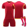 Roma Jersey 2324 Home Childrens Treinamento de estudante uniforme Conjunto de esportes para adultos compra de homens e futebol feminino