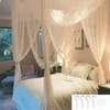 Myggnät Canopy 4-hörn Post Student Canopy Sängstorlek 190 x 210 x 240 cm säng tält Mygg net canopy sänggardiner