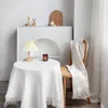 Table Cloth Photographic Props Background Cloth White Tablecloth Simple Style Patterned Tablecloth Tassel Lace Home Decoration