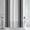 Bandes noires rideau de douche étanche tissu de salle de bain rideaux de douche en polyester rideau de décoration de bain