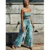 Teelynn Wideleg Pants and Crop Top Suit Beach Böhmen Bomull Womens Summer Two Pieces Set Ladies Boho Floral Suits Casual 240402