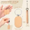 Keychains 80pcs Blandes porte-clés en bois Blanks en bois d'artisanat de bricolage pour les chaînes clés pendentifs de Noël tentures murales