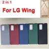 Pour le boîtier LG Wing 5G LM-F100N Couvercle arrière en silicone TPU Soft TPU pour la coque de l'aile LG avec un film en verre trempé de protecteur d'écran