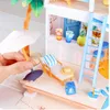 DIY Dollhouse Casa Miniature Furniture Kit Glass Car Shop Paper Model Doll Hus Montering Toy for Children Christmas Gifts