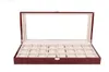 Titta på lådor Fall 24 Slots Red Bright Lacquer Träbox Organiser Luxury Stora smycken Display Storage Box CUDIONS FALL WOD GIF6962468