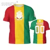 Nom de nom personnalisé Guinée Flag Emblem 3D T-shirts pour hommes Femmes Tees Jersey Team Vêtements de football Fans de football T-shirt