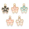 10pcs Mini Cherry Blossoms Flowers Metal Enomel Defhiss for Bracelets Naszyjnik Kolczyki Biżuteria Making Wises