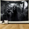 Halloween Tapestry Horror Zombies Dead Men Graveyard Tapestry Doomsday Theme Tapestry Wall Hanging For Bedroom Living Room Dorm