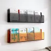 Wall Mount Acrylic Magazine Holder,Organizer Folder,Bookshelf,File Storage Rack for Waiting Room,Living Room,Office,Home Display