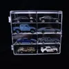 1:64 Modèle de voiture Boîte de rangement de jouets Hand Pouette Doll Bijoux Rack de stockage Sage de rangement transparent en acrylique à poussière petite armoire de voiture