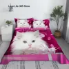 Belle feuille de lit de chat ensemble à imprimerie numérique Polyester Couvre plonge