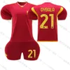 2324 Roma Home 90 Lucaku Football 21 Dibara Jersey Red Wolf New Set avec chaussettes