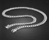 100 925 Collier d'homme de mode en argent sterling classique Italie Real épais pure chaîne de fouet cubain 10 mm 24 pouces Men039s bijoux12823531