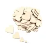 3-100pcs cuori di legno non finiti fette di legno in bianco 1 cm-10 cm Crafts fai-da-te dischi di cerchio in legno per decorazioni per matrimoni dipinto di Natale