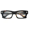 Güneş Gözlüğü Çerçeveleri Woodgrain kalınlaşmış dikdörtgen plaka gözlükleri çerçeve erkekler retro 2024 edebi optik ayna reçetesi