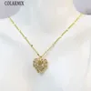 Chaînes 5 pcs Love Heart Shape Pendentid Collier Crystal Jewelry Gold plaqued Femmes Chain Party Gift 52813