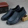 Casual Shoes Vintage Men's äkta läderfjäder/Autumn Beef Senon Sole Driving Loafers Handgjorda sydesignerlägenheter