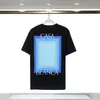 Casablanca Summer New Square Gradient Letter Printed Pure Cotton Short sleeved T-shirt