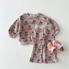 2024 Autumn Toddler Baby Girl Clothing Set Girls Knitted Sweater Tops + Flared Pants 2 Pieces Knit Suit Children Outfits Clothes