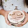 Party Decoration Customized Wedding Gifts Ring Bearer Box Personalized Holder Nature Wood Slice For Engagement